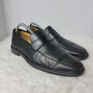 Bally Century Mens Shoes Size 7 E Goma Sole Black Leather Penny Loafers
