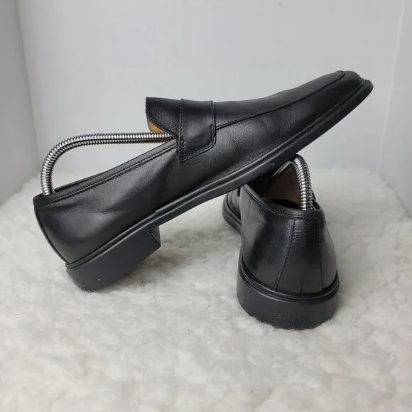 Bally Century Mens Shoes Size 7 E Goma Sole Black Leather Penny Loafers