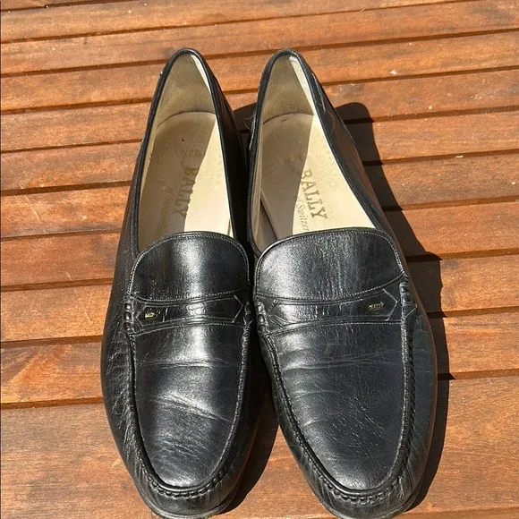 Bally Men's Parawet 515 Black Leather Loafers