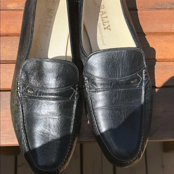 Bally Men's Parawet 515 Black Leather Loafers