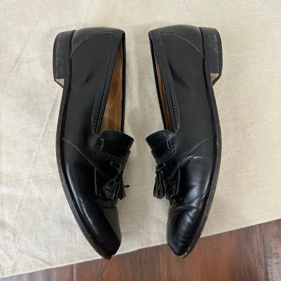 BALLY Mens Tasseled Loafers in Black Leather ITALY MADE