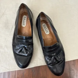 BALLY Mens Tasseled Loafers in Black Leather ITALY MADE