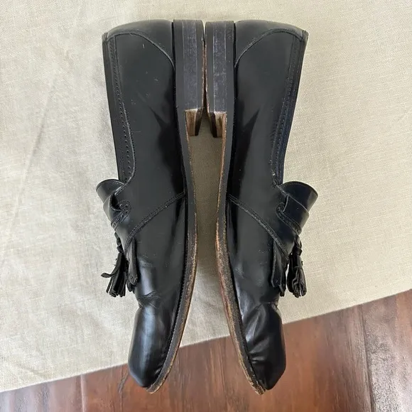 BALLY Mens Tasseled Loafers in Black Leather ITALY MADE