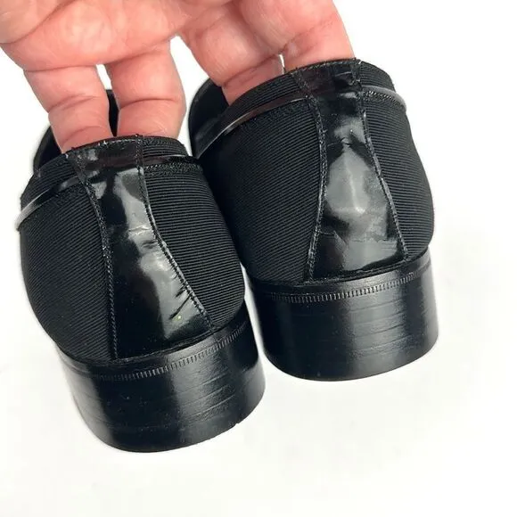 Bally Suisse Club Black Loafers Fabric Tuxedo Shoes