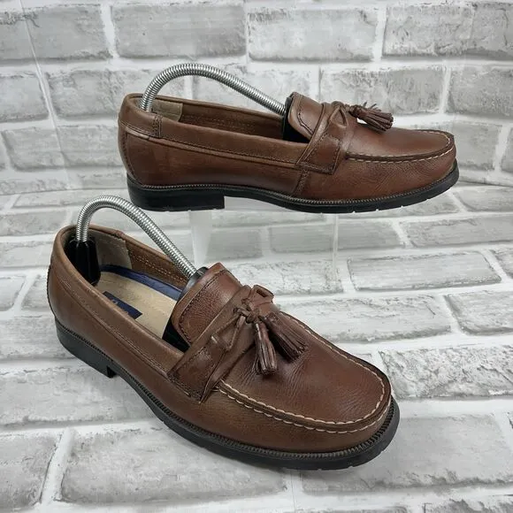 Bass Adams II Men's Size 8.5 Brown Leather Tassel Comfort Loafers Shoes