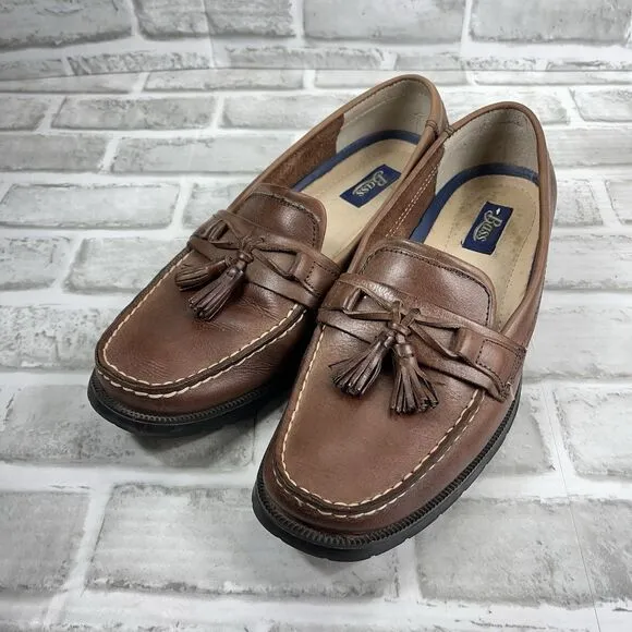 Bass Adams II Men's Size 8.5 Brown Leather Tassel Comfort Loafers Shoes