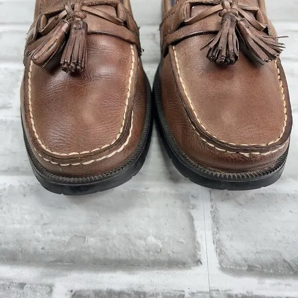 Bass Adams II Men's Size 8.5 Brown Leather Tassel Comfort Loafers Shoes