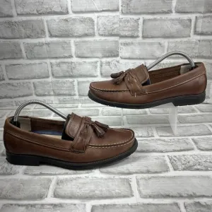 Bass Adams II Men's Size 8.5 Brown Leather Tassel Comfort Loafers Shoes