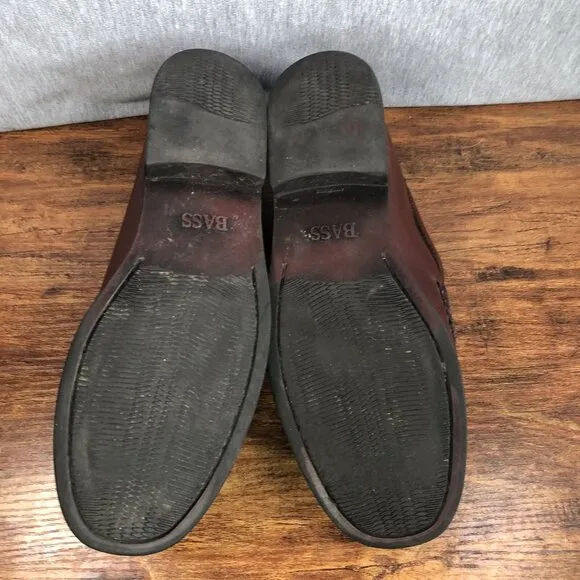 BASS Weejuns Women SZ 8.5 W Wide Brown Leather Penny Loafers Katherine Shoes