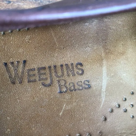 BASS Weejuns Women SZ 8.5 W Wide Brown Leather Penny Loafers Katherine Shoes