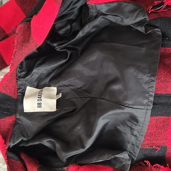 BB Dakota Distressed Plaid Side Buckle Jacket