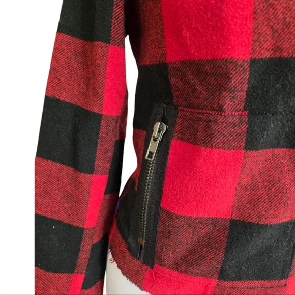 BB Dakota Distressed Plaid Side Buckle Jacket