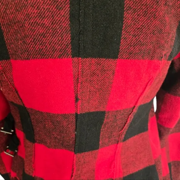 BB Dakota Distressed Plaid Side Buckle Jacket