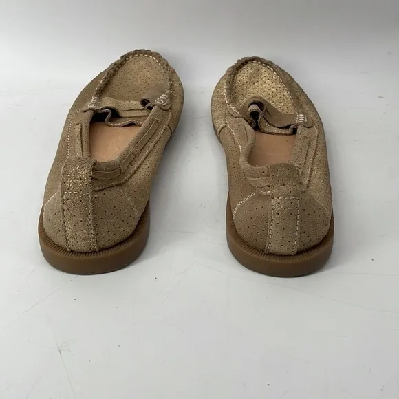 BED Stu leather loafers boat shoes gold perforated leather slip ons career sz 7