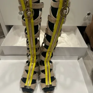 Beige and Yellow Strappy Women's Shoes