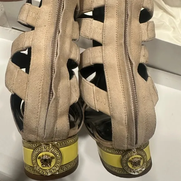 Beige and Yellow Strappy Women's Shoes