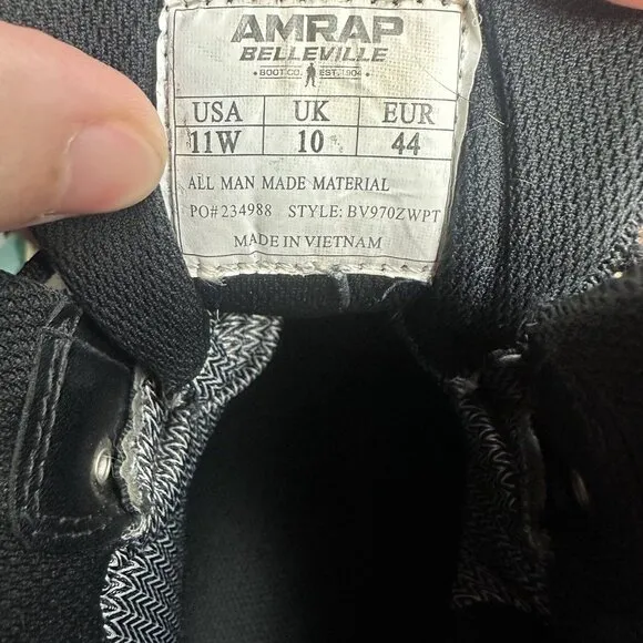 Belleville AMRAP Vapor Waterproof Mid-Cut Tactical Boots Mens 11W Black
