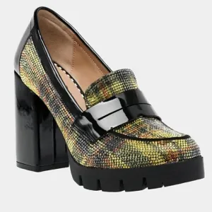 Betsey Johnson Adelyn Yellow Plaid Heel Loafers NIB 7