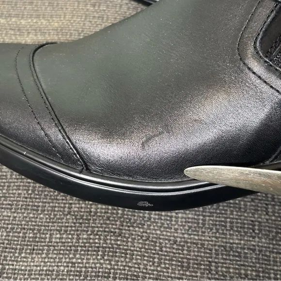 Bioheels OrthoFeet Emma Ankle Boot Side Zip Bootie-Black-Leather-Women Size 8.5