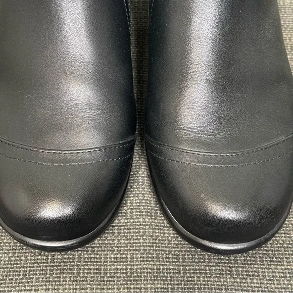 Bioheels OrthoFeet Emma Ankle Boot Side Zip Bootie-Black-Leather-Women Size 8.5