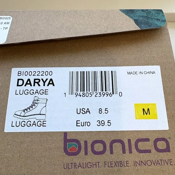 Bionica Darya Boots Leather Shearling Lace Up Combat Booties Brown Size 8.5 NEW