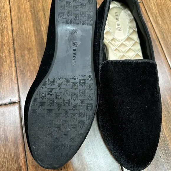 Birdies Black Velvet Loafers size 8.5