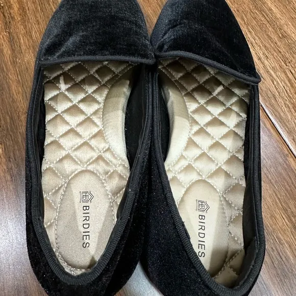 Birdies Black Velvet Loafers size 8.5