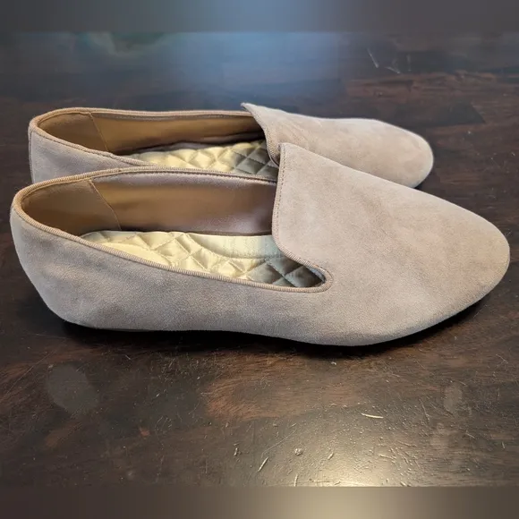 Birdies Women's Beige Suede Loafers, Size 11.5