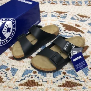 Birkenstock Arizona Black Narrow Sandals with Contoured Footbed