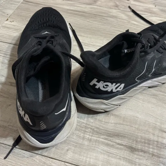 Black and White HOKA Athletic Shoes