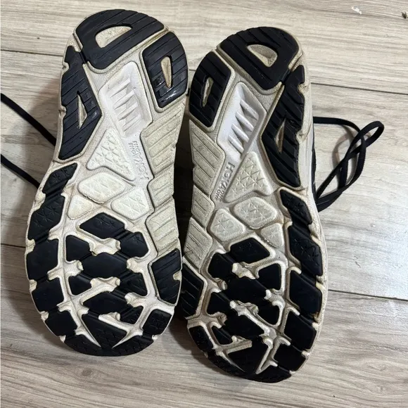 Black and White HOKA Athletic Shoes