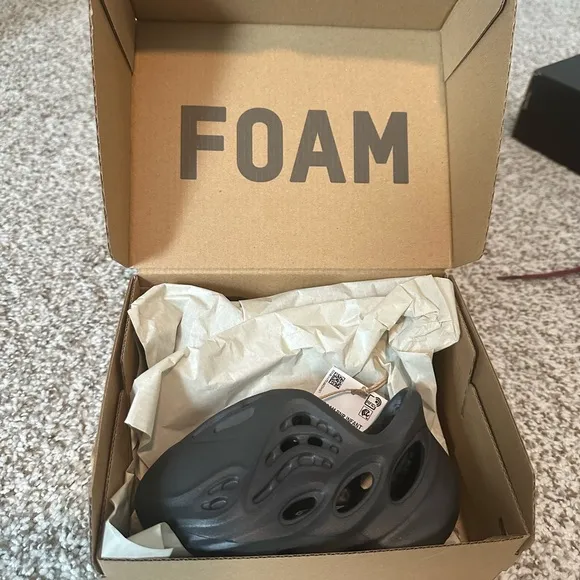 Black Yeezy Foam Slip-On Shoes
