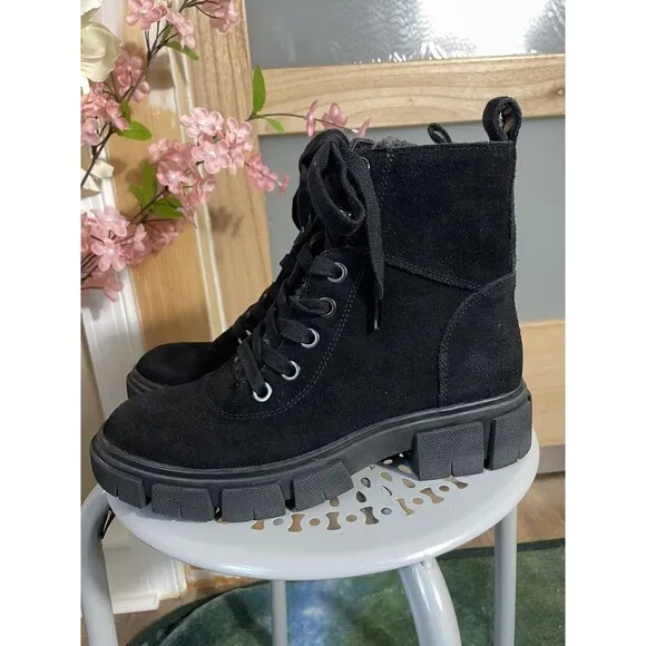 Blondo Garrie Waterproof Ankle Boots, Black Suede, Women's 6.5M