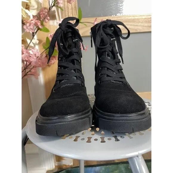 Blondo Garrie Waterproof Ankle Boots, Black Suede, Women's 6.5M