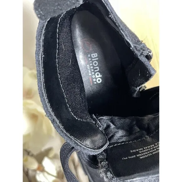 Blondo Garrie Waterproof Ankle Boots, Black Suede, Women's 6.5M