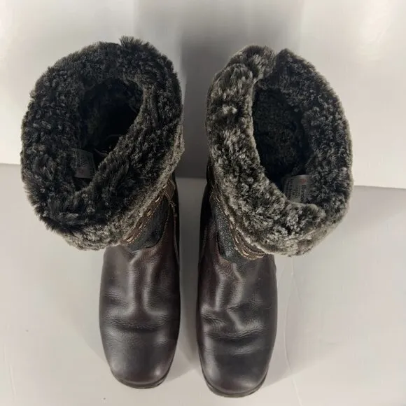 Blondo Masym 100% Leather Wool Shearling Brown Waterproof Winter Boots Sz 7