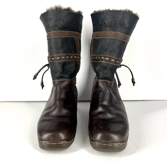 Blondo Masym 100% Leather Wool Shearling Brown Waterproof Winter Boots Sz 7