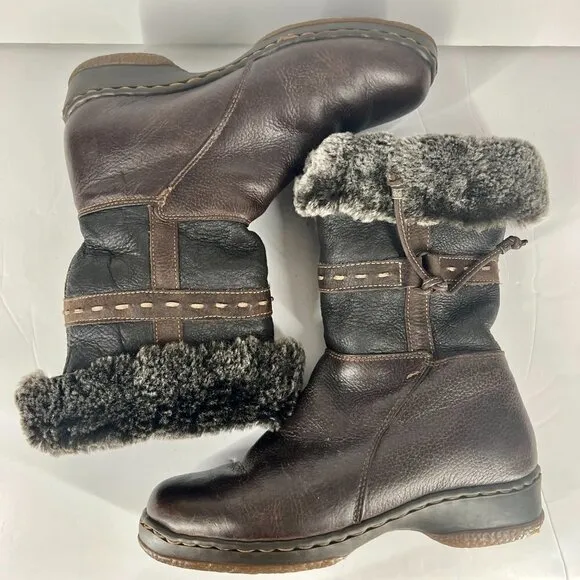 Blondo Masym 100% Leather Wool Shearling Brown Waterproof Winter Boots Sz 7