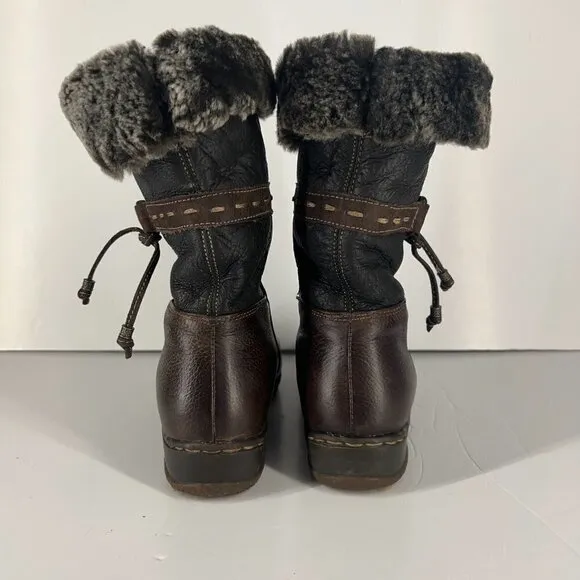 Blondo Masym 100% Leather Wool Shearling Brown Waterproof Winter Boots Sz 7