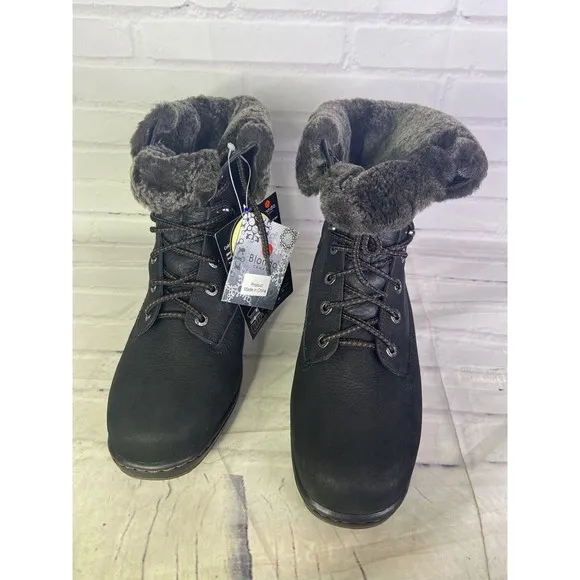 Blondo Mirza Shearling Waterproof Black Suede Leather Lined Boots Womens Size 11