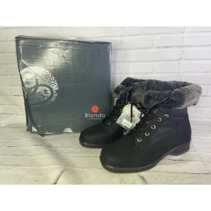 Blondo Mirza Shearling Waterproof Black Suede Leather Lined Boots Womens Size 11