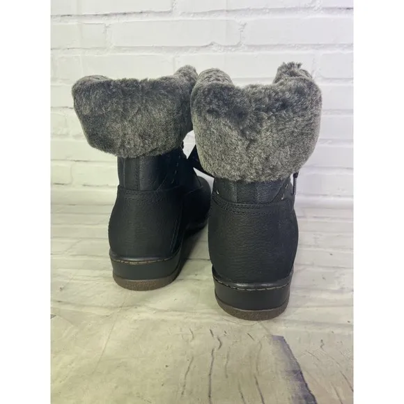 Blondo Mirza Shearling Waterproof Black Suede Leather Lined Boots Womens Size 11