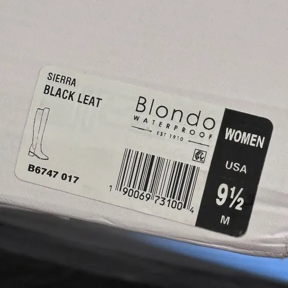 Blondo Women’s Waterproof Sierra Black Leat Over the Knee Boots Size 9 1/2