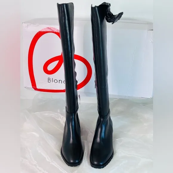 Blondo Women’s Waterproof Sierra Black Leat Over the Knee Boots Size 9 1/2