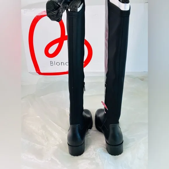 Blondo Women’s Waterproof Sierra Black Leat Over the Knee Boots Size 9 1/2