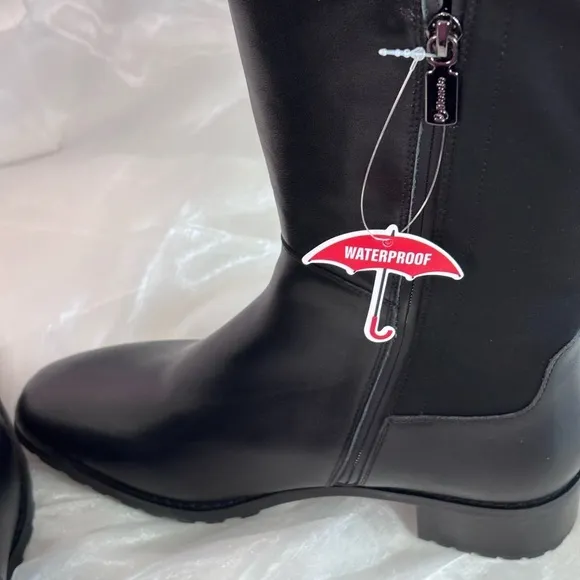 Blondo Women’s Waterproof Sierra Black Leat Over the Knee Boots Size 9 1/2