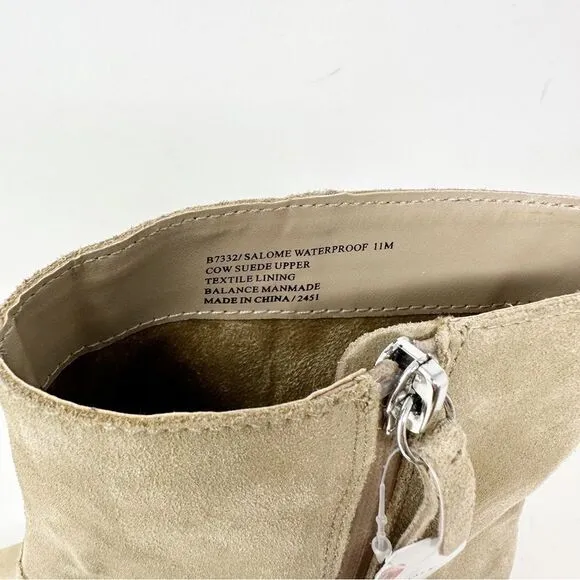 Blondo Salome Waterproof Boots Suede Size 11 Heeled Zip