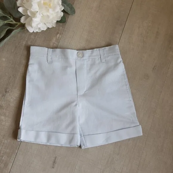 Blue Linen Dressy Short Set Boutique Portrait Ring Bearer Special Occasion NWT