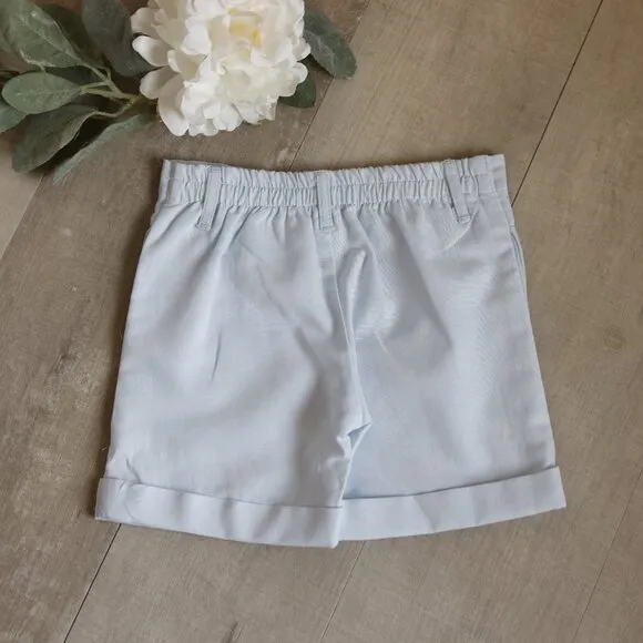 Blue Linen Dressy Short Set Boutique Portrait Ring Bearer Special Occasion NWT