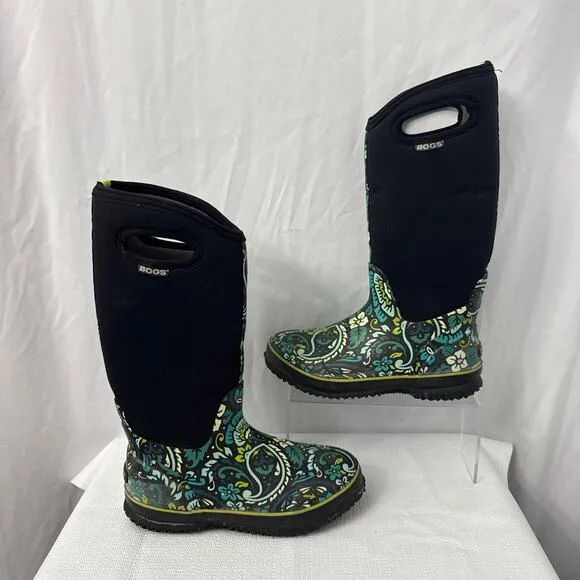 Bogs Boots Womens Size 7 Classic High Tuscany Green Waterproof Winter